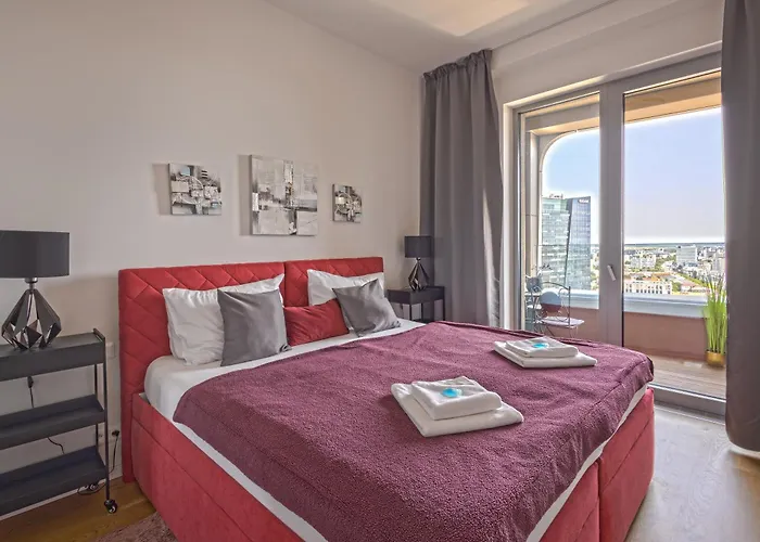 Skau Sky Park White By Zaha Hadid 3 Tower 27 Floor Panoramic View Free Parking Apartamento Bratislava